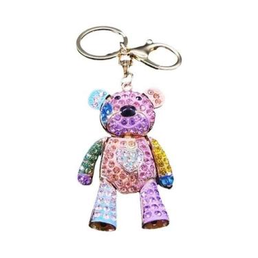 Imagem de Chaveiro De Urso De Cristal Colorido Em Liga Com Strass, Acessório De 