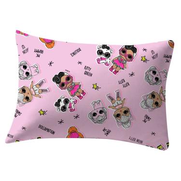 Imagem de Fronha Portallar Malha Estampada Lol Omg Pets 48Cmx68Cm Rosa