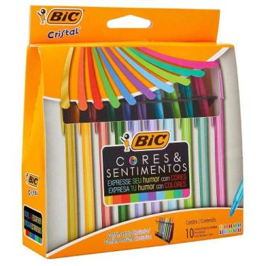 Imagem de Kit de Canetas Esferográficas Com 10 Unidades Cores & Sentimentos Bic