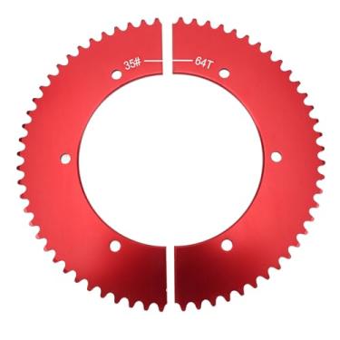 Imagem de AUNMAS Roda Dentada Dividida Traseira 35 Corrente Liga de Alumínio Leve 64 Dentes Mini Roda Dentada Dividida para Corrida de Kart