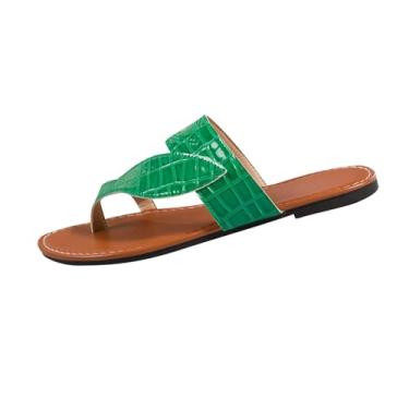 Imagem de Sandálias femininas estilo primavera verão boca de peixe confortável salto alto romano casual uso ao ar livre versátil calçado PU material, Verde, 36