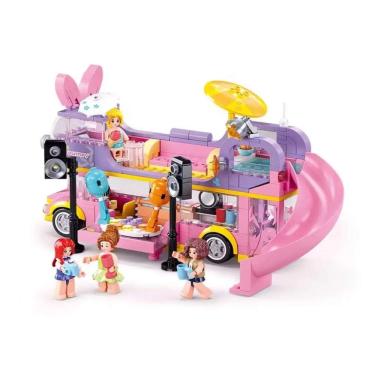 Imagem de Blocos de Montar Cubic Girl`s Dream Ônibus de Turne Musical - 412 Peças - Multikids