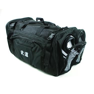 Imagem de Artes marciais, bolsa com parte superior de malha/bolso 33 cm x 68 cm x 35 cm de boxe, MMA, bolsa de equipamentos de luxo Taekwondo, preta