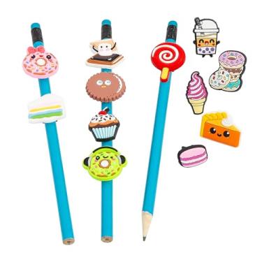 Imagem de Fun Express Pingentes de lápis de borracha com tema de doces sortidos (pacote com 24) - Perfeito para recompensas de sala de aula, lembrancinhas de festa e material escolar