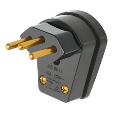 Imagem de Plug Macho 10A 90 Com Prensa Cabo 2P+T Preto 1489 - Fame