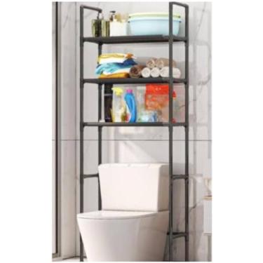 Imagem de Porta Shampoo para Banheiro，Prateleira Rack Organizador Lavanderia Banheiro Estante Móvel(PRETO)