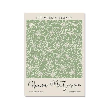 Imagem de Arte de parede verde sálvia Matisse William Morris Bauhaus Impressão floral abstrata Mercado de Flores Poster Picasso Estética Decoração de parede para sala de estar (SKU6,50.8x76.2 cm = (50x75cm