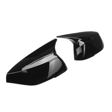 Imagem de Um par de capa de espelho lateral da porta brilhante preto Compatível com infiniti q50 q60 qx30 q70 2014-2020 motorista/passageiro lado espelho capa habitação(Glossy Black)