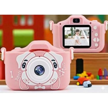 Imagem de Câmera Digital Infantil, Recarregável, Com Tela LCD, Jogos e Vídeo HD – Presente Criativo para Crianças | Antichoque, Fácil de Usar (Rosa) e Alça Fotos em Alta Resolução