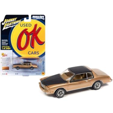 Imagem de 1980 Chevy Monte Carlo Light Camel Gold Metallic with Black Top and Hood Limited Edition to 3484 Pieces Worldwide OK Used Cars 2023 Series 1/64 Diecast Model Car by Johnny Lightning JLMC032-JLSP336B