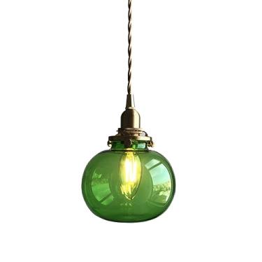 Imagem de Luminária pendente luminárias de vidro cúpula criativa industrial lâmpada suspensa altura ajustável simples iluminação pendente para cozinha ilha sala de jantar fazenda quarto (verde)