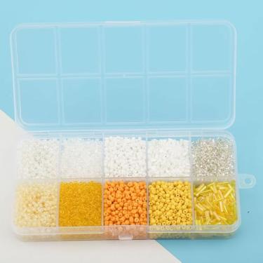 Imagem de YDJIANCAI 10 compartimentos de vidro 2 mm contas de tubo de semente contas pequenas de dois tons, para fabricação de joias, suprimentos de artesanato DIY para brincos, pulseiras, colares (cor