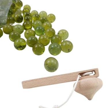 Imagem de Brincadeiras Tradicionais - 30 Bolinha de Gude 1 Pião Fieira com Lança