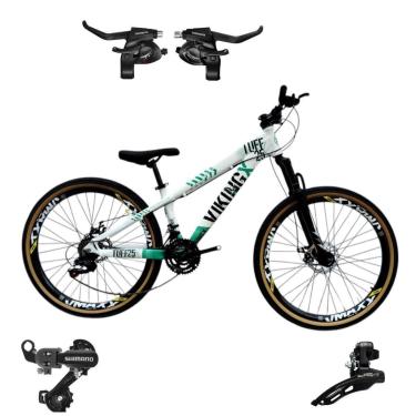 Imagem de Bicicleta 26 VikingX T25 21v Cambios Shimanos e Trocador Freeride Pneu Aro 26 Balão Faixa Amarela-Unissex