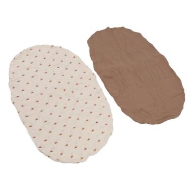 Imagem de Dioche Lençóis de Berço Macio e Respirável, Colchão de bebê Com Capa Universal, 2 Pacotes de Fio de Algodão para Berço Universal (Conjunto de padrão marrom e sol)