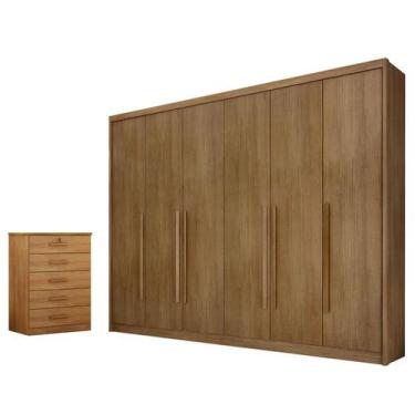 Imagem de Guarda Roupa Casal Bragança e Gaveteiro Suiça Cumaru 23 - Novo Horizon