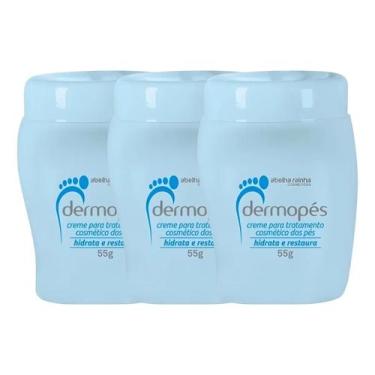 Imagem de 3 Creme Hidrata e Restaura Pés Dermopés 55g Abelha Rainha (Azul)