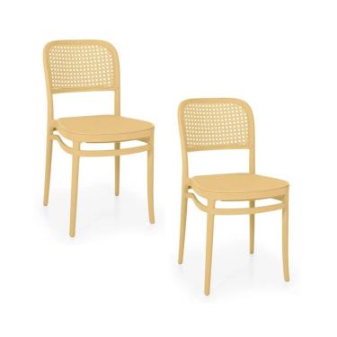 Imagem de Kit 2 Cadeiras de Jantar Roma para Sala e Cozinha Bege