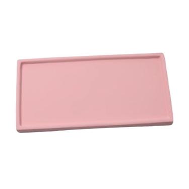 Imagem de Pires de plantas Regadores para Plantas de Cerâmica, para Sala Estar, Varanda, Retângulos, Vasos Flores, Pires(Pink,Pequeno)