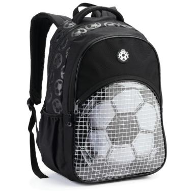Imagem de Mochila Escolar Menino Infantil Bolsa Reforçada Bola Futebol-Masculino