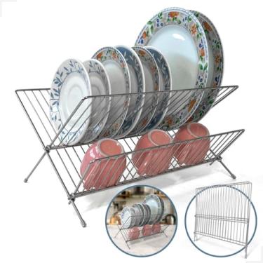 Imagem de Escorredor De Pratos Dobrável Cromado Moderno