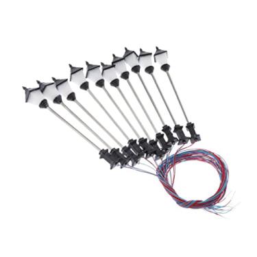 Imagem de JWQFBC Conjunto de 10 Lâmpadas de LED para Postes de Iluminação Pública em Escala 1:100 para Ferromodelismo (HO, 3V), Estilo a