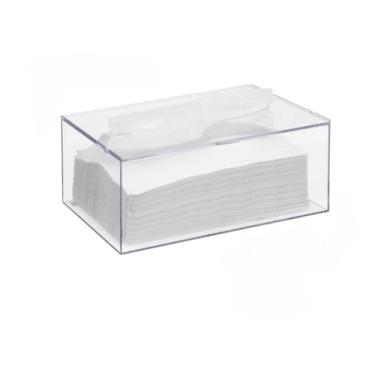 Imagem de Porta Lenço Papel Toalha - Caixa de Acrílico com Tampa, Prática para Mesa e Pia de Banheiro/Cozinha