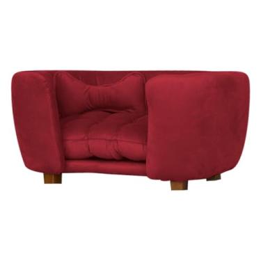 Imagem de Poltrona Cama Pet Estofada Tecido Veludo(Vermelho)