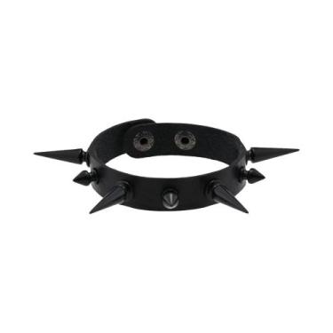 Imagem de Pulseira Unissex De Couro PU Punk Rock Hip Hop Com Caveira, Coração, C