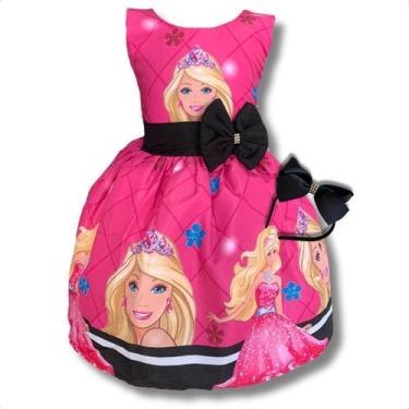 Imagem de Vestido Infantil Temático Boneca Barbie Glamorosa Luxo - Bento E Maria