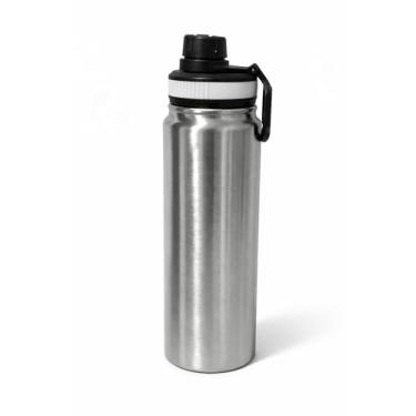 Imagem de Garrafa Térmica Inox 800ml Esportiva com Alça Parede Dupla Isolada a Vácuo Antivazamento (Inox)