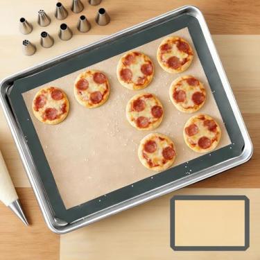 Imagem de Tapete de silicone, forro de forno reutilizável antiaderente para preparação de alimentos, folha de pastelaria para uso em cozinha