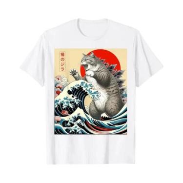 Imagem de Camiseta Japonesa Com Estampa De Gato, Presente Engraçado Para Homens 