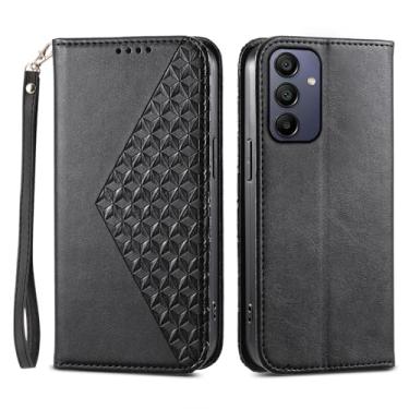 Imagem de Asuwish Capa de telefone para Samsung Galaxy A15 5G/4G capa carteira com protetor de tela de vidro temperado flip alça de pulso porta-cartão de crédito suporte robusto fólio cordão celular A 15 G5 15A