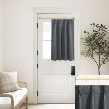 Imagem de Cortina de porta para janela de porta, cortinas blackout pequenas plissadas para porta traseira para janela interna de 101 cm de comprimento