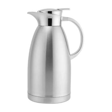 Imagem de Pote de isolamento 304 garrafa de aço inoxidável jarra de água com camada dupla isolada cafeteira chaleira (2,3 L, prata)