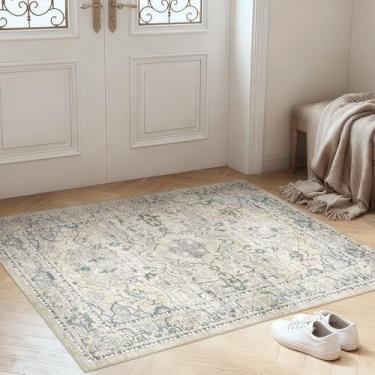 Imagem de cotiled Tapetes de área de 7,5 x 12,5 cm, tapetes grandes laváveis para sala de estar, macio, antiderrapante, resistente a manchas, para quarto, sala de jantar, tapetes vintage para decoração de casa