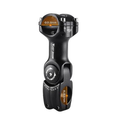 Imagem de Amgei Haste de guidão variável com ângulo de 60 graus para guidão de bicicleta Riser de guidão de bicicleta ajustável haste do guidão variável ângulo de 60 graus de liga de alumínio para guidão de