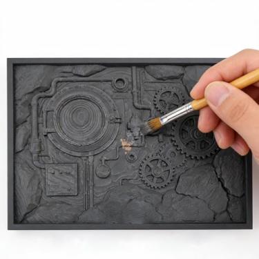 Imagem de Paleta de pincel seco, acessórios de paleta úmida para pintura de miniaturas, paleta de texturas e kits de modelos - escova de secar e ferramenta de raspagem de tinta (B)