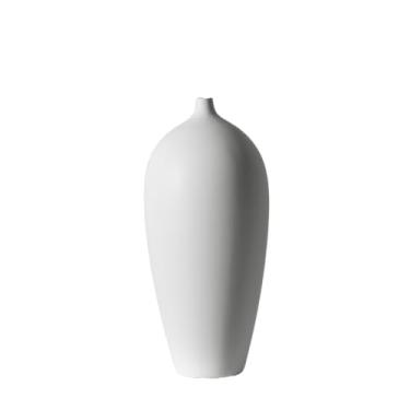 Imagem de Vasos para flores de cerâmica preto e branco flores secas/arranjo de vaso hidropônico boca fina sala de estar decoração de mesa vaso decorativo para casa (branco)