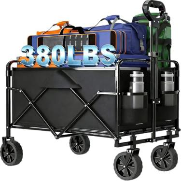 Imagem de Carrinho dobrável de 163 kg, carrinho utilitário de praia dobrável, carrinho utilitário portátil para praia, acampamento, jardim, compras, transporte