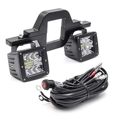 Imagem de Chelhead Conjunto de luzes LED para engate de reboque de 7,62 cm com suportes de montagem de engate de reboque de 6,35 cm e fiação de 3,62 m para caminhão, reboque, SUV, captador como faróis de neblina de reserva de iluminação de busca traseira