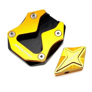 Imagem de Anti-derrapante Para sym maxsym 400 maxsym400 400i 2021 2022 2023 kickstand pé suporte lateral almofada placa de ampliador(Ouro)