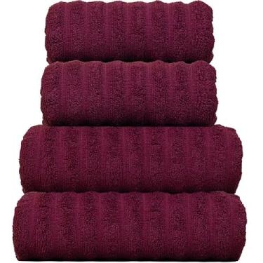 Imagem de Jogo de Toalhas Fio Penteado Gigante 4 Peças Super Macia (Marsala)