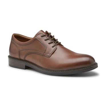 Imagem de Johnston & Murphy Sapato masculino Mason Plain Toe – Sapato social masculino casual de couro para negócios, sapatos confortáveis para homens, Bronzeado, 41