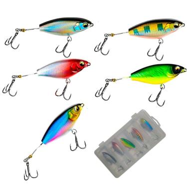 Imagem de Isca Artificial Pesca 5 Peixes Realista Pescaria Robalo Tucunare Tainha Lambari Siri Mar Açude Rio Lago