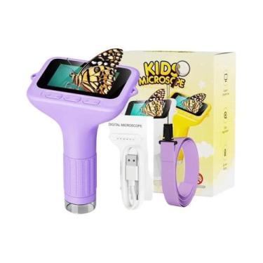 Imagem de Microscópio Digital Infantil Com Tela LCD De 3 Polegadas, Proteção Par