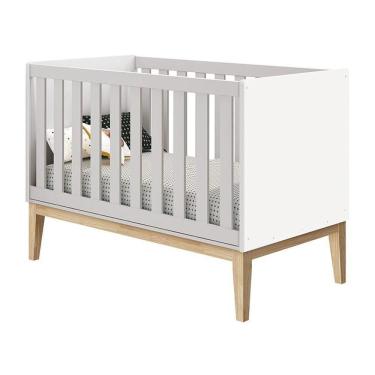 Imagem de Berço Americano New Classic Branco Madeira Natural - Reller