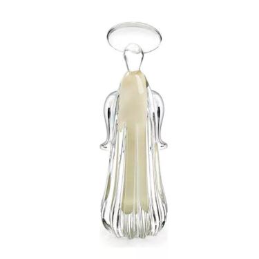 Imagem de Anjo Decorativo Imagem Cristal Murano Pérola São Marcos 28×10,5cm