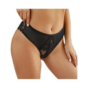 Imagem de Tangas Sexy De Renda Para Mulheres, G-String Em Cores Sólidas, Calcinh